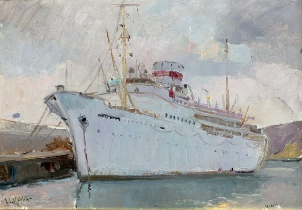 Теплоход живопись