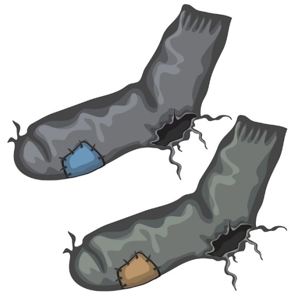 Носки с заплатками