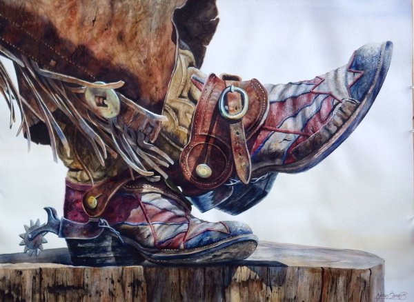 Ковбойские сапоги арт