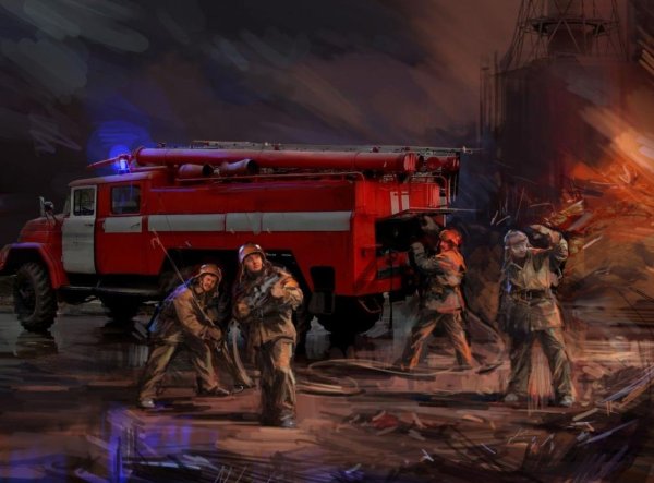 Диорама Чернобыль огнеборцы
