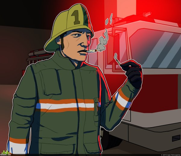 Пожарный арт