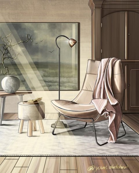 Рисунки дизайнеров интерьера