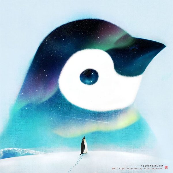 Милые пингвины арт