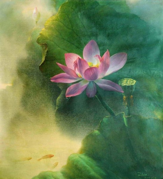 Лотос акварель Китая