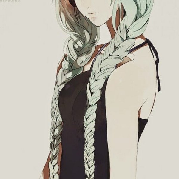 Аниме девушка с косичками