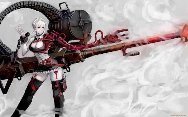 Аниме девочка с большим мечом