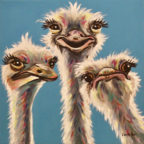 Смешной страус арт