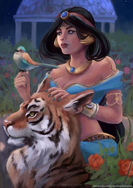 Алладин и Жасмин Дисней арт