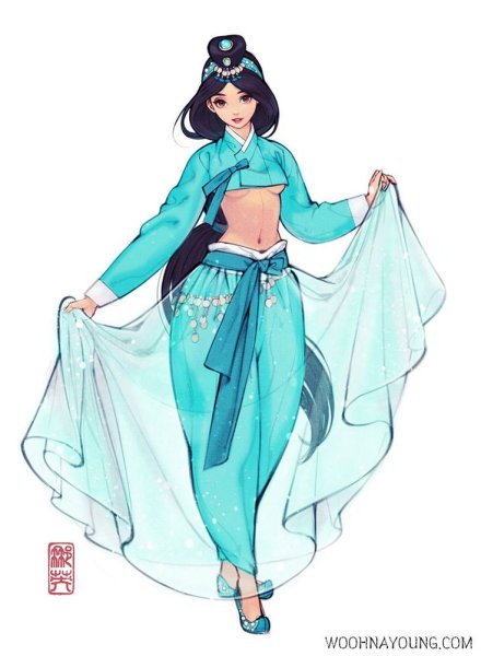 Принцессы Дисней в ханбоке