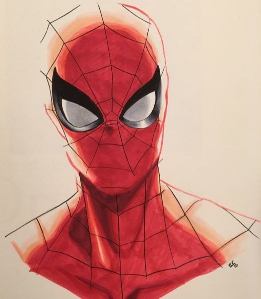 Рисовать арты Марвел человек паук