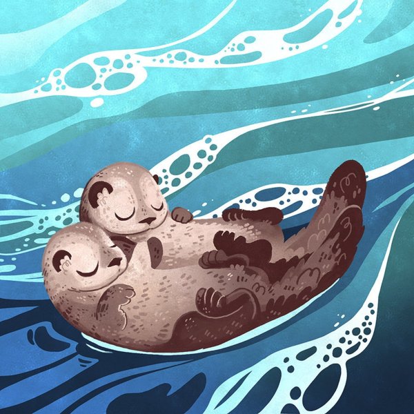 Милые мультяшные выдры