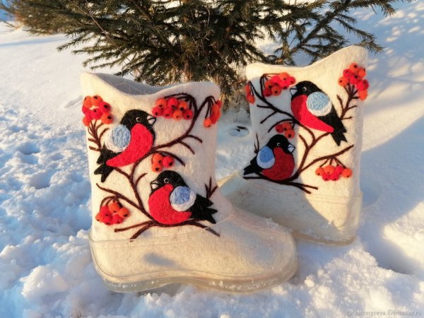Валенки со снегирями