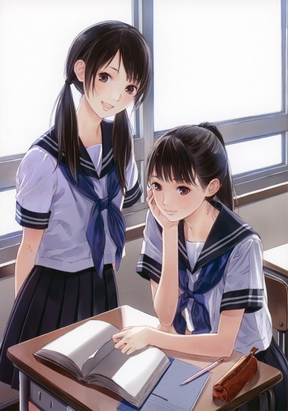 Аниме девочка в школе