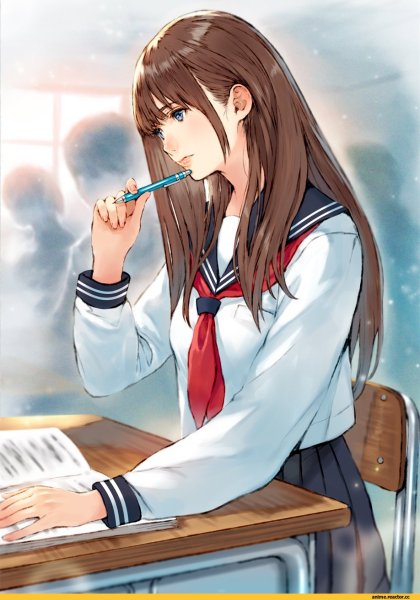 Аниме девушка ученица
