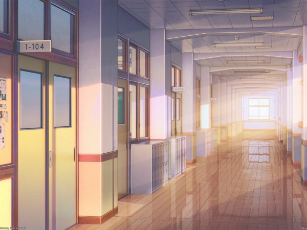 Аниме фон школа коридор гача