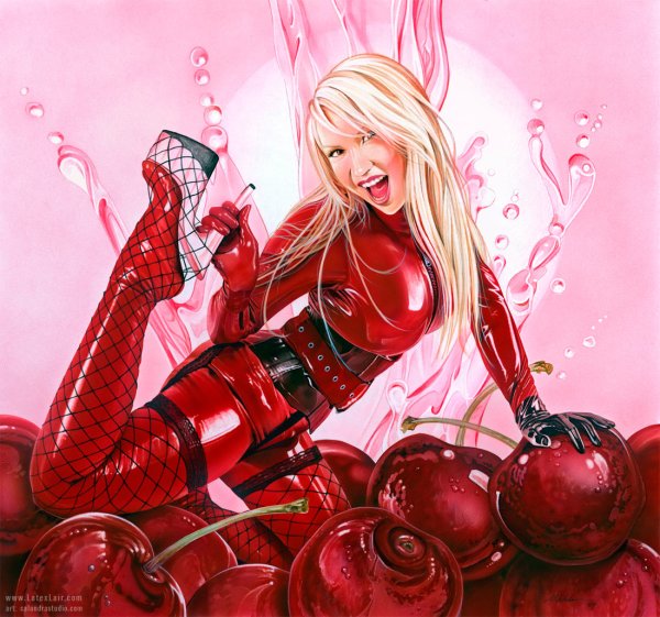 Девушка вишня арты