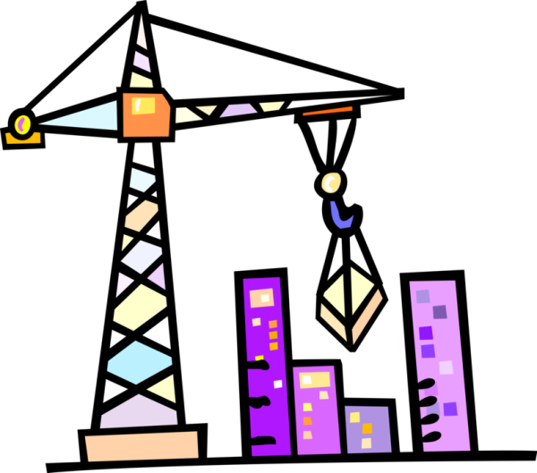 Башенный кран вектор