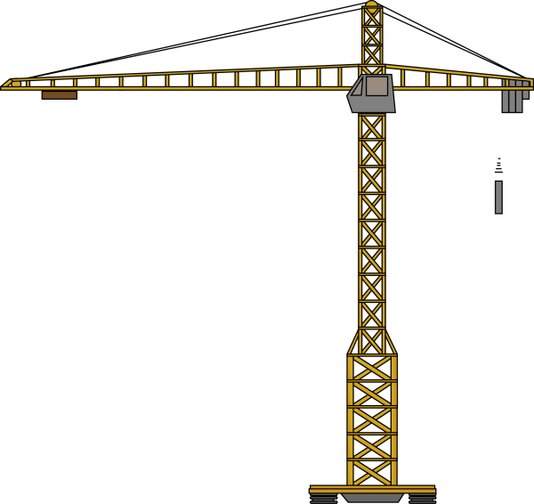 Башенные краны вид снизу вектор