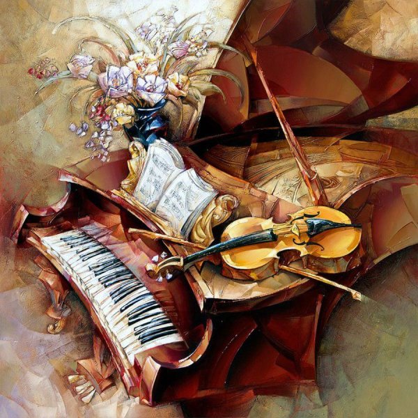 Натан Брутский картины музыканты