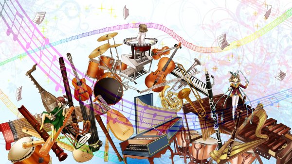 Музыкальные инструменты фон