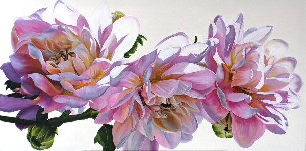 Китайская акварель георгины