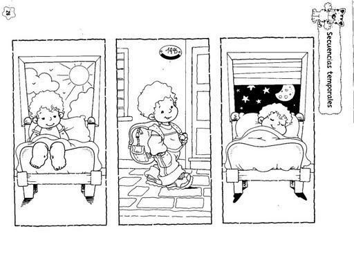 Части суток раскраски для детей