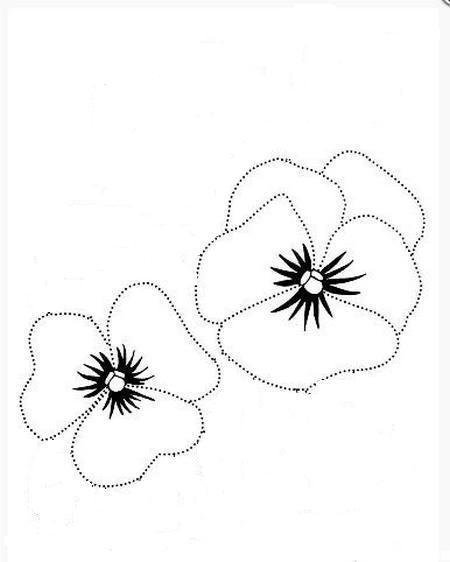 Трафарет цветка фиалки