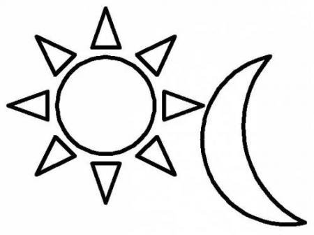 Раскраска солнце и Луна
