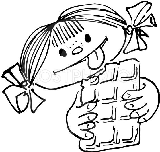 Шоколад раскраска для детей