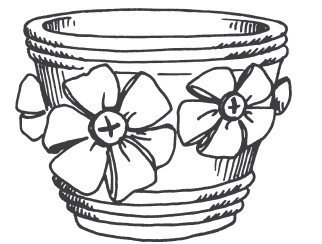 Горшочек для цветов раскраска