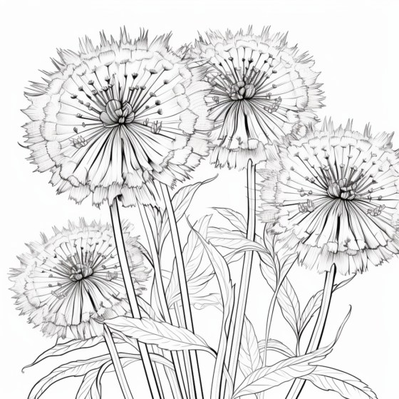 Раскраски цветы одуванчик (42 фото)