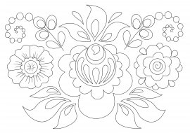 Цветок Розан Городецкой роспись раскраска