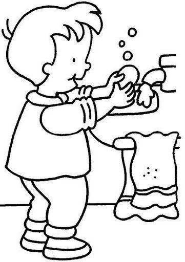 Раскраска дети умываются