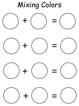 Задание на смешивание цветов для детей