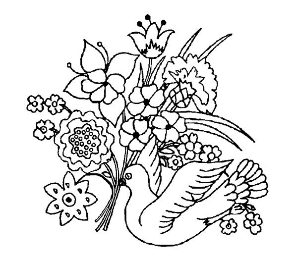 Раскраска букет цветов для детей 5-6 лет