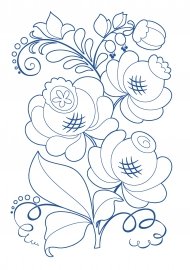 Гжельский цветок раскраска