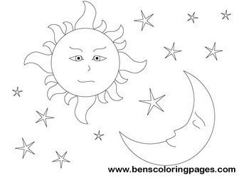 Раскраска день ночь для малышей