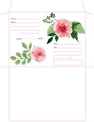 Конверт для письма с цветами