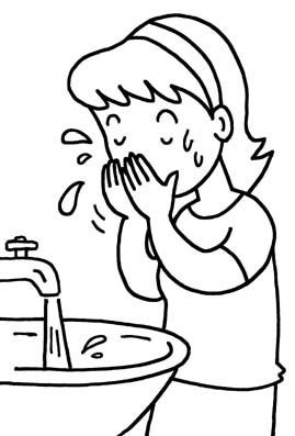 Раскраска умывание