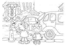 Раскраски на тему светофор (41 фото)