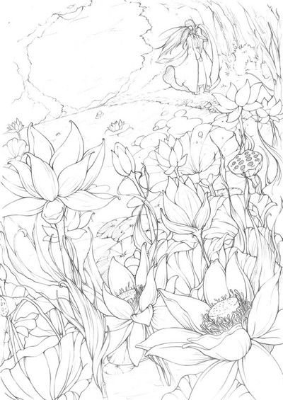 Эскиз для раскрашивания акварелью