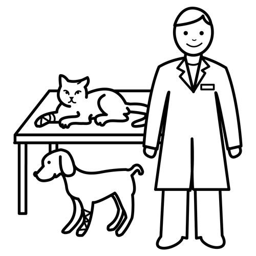Профессия ветеринар раскраска