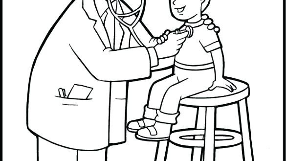 Раскраска врач и пациент