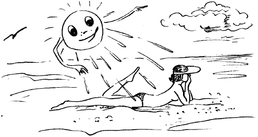 Солнечные ванны раскраска