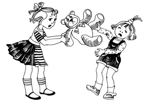 Дети ссорятся раскраска для детей