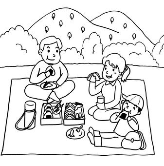 Раскраска пикник на природе