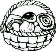 Корзина с грибами раскраска