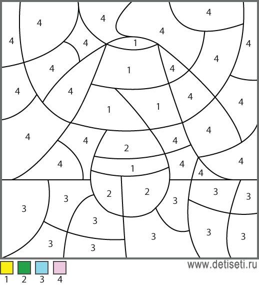 Закрашивание по цифрам для детей