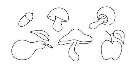 Шаблоны яблоки грибы