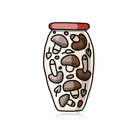 Раскраска банка с грибами